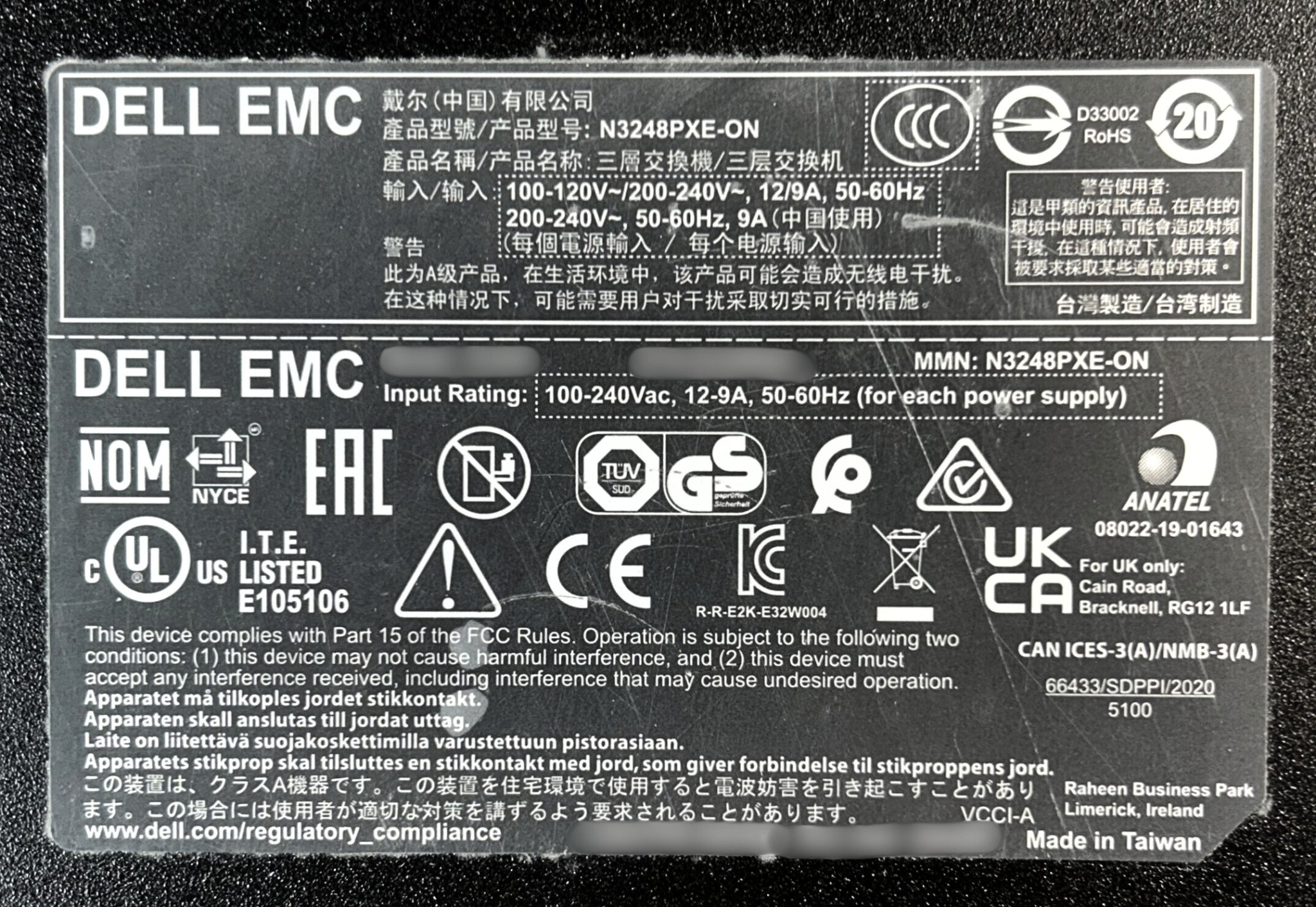 Dell N3248PXE-ON OS6 Dell Networking N3248PXE-ON, 48P 1/2.5/5/10 GbE,
