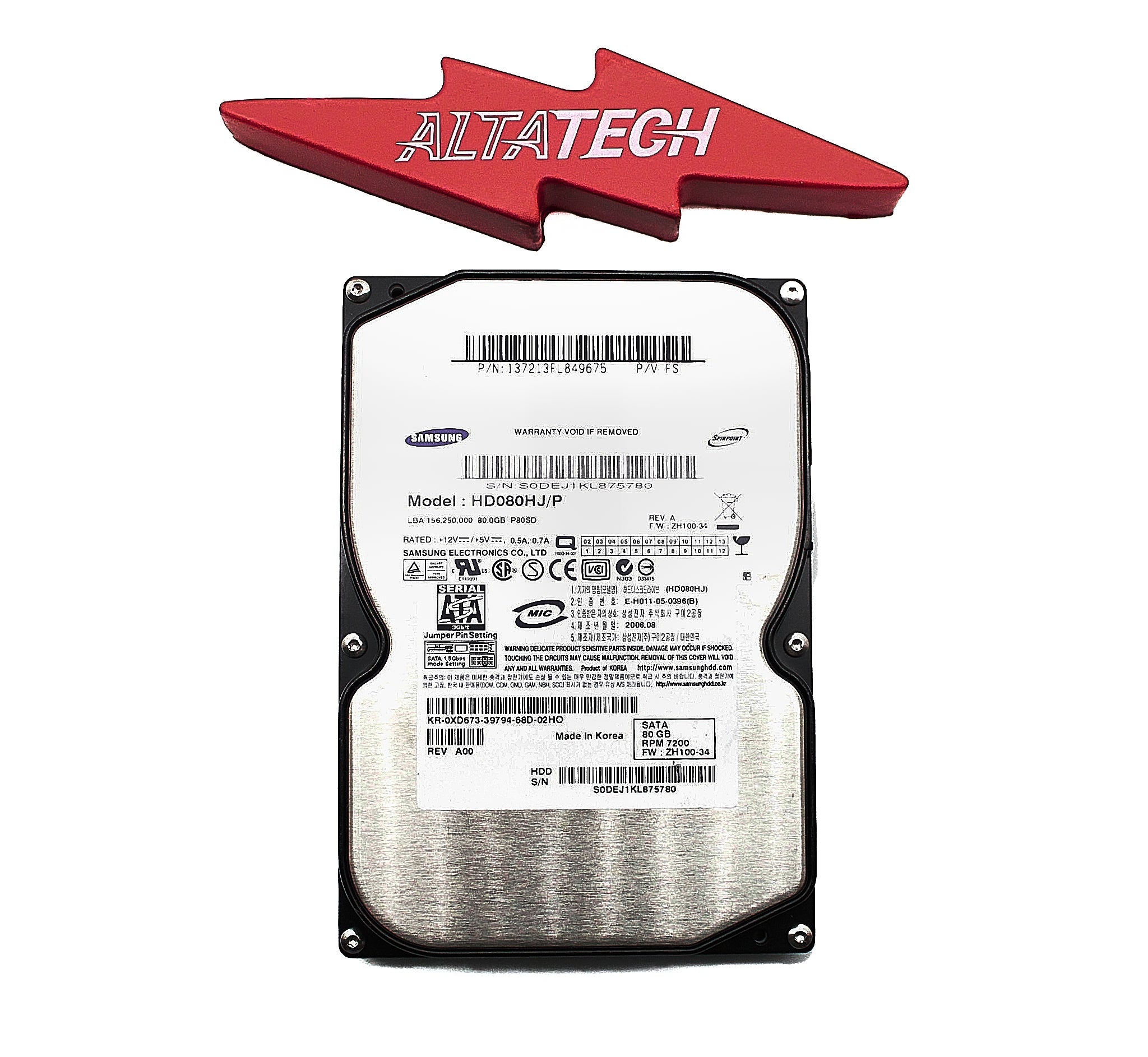 Dell NR694 80GB 7.2K SATA 3.5 1.5G WD800JD-75MSA3 DT HDD