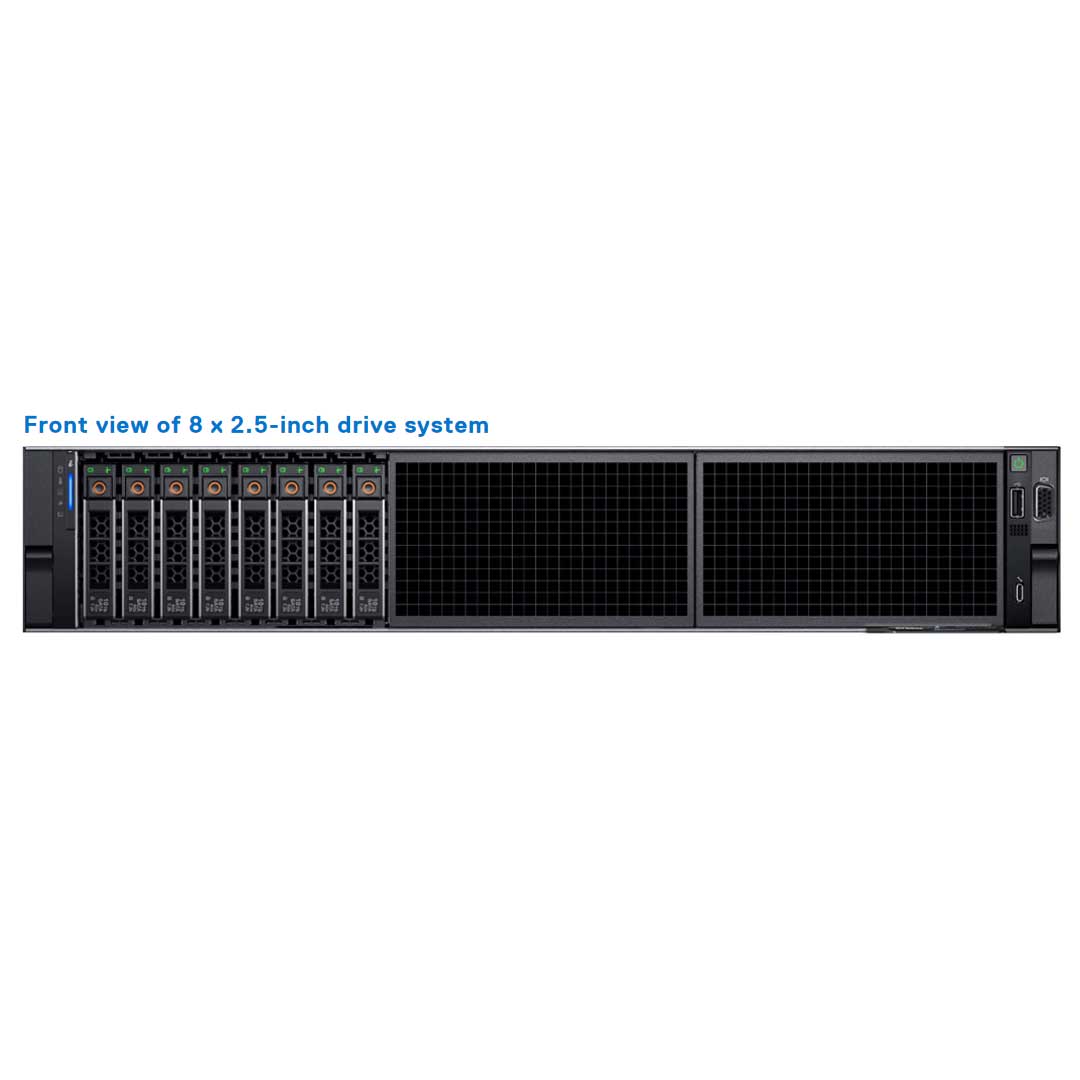 8x 2.5" NVMe HW RAID Rack Chassis | Refurbished Dell PowerEdge R760