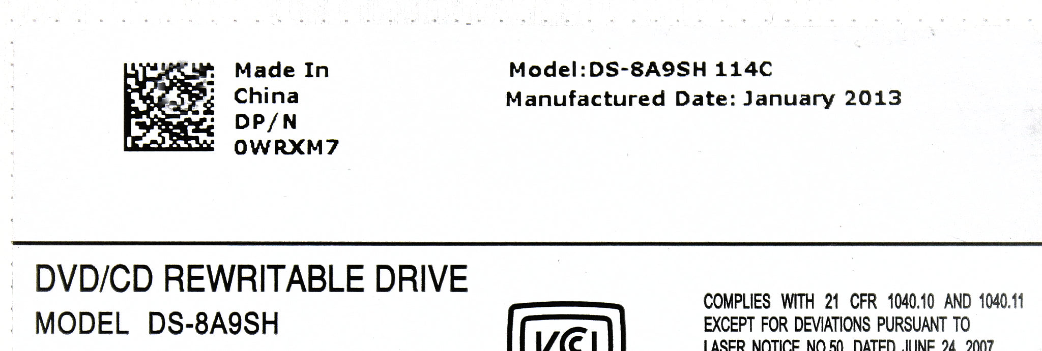 Dell WRXM7 DVD+/-RW SATA SLIMLINE R710