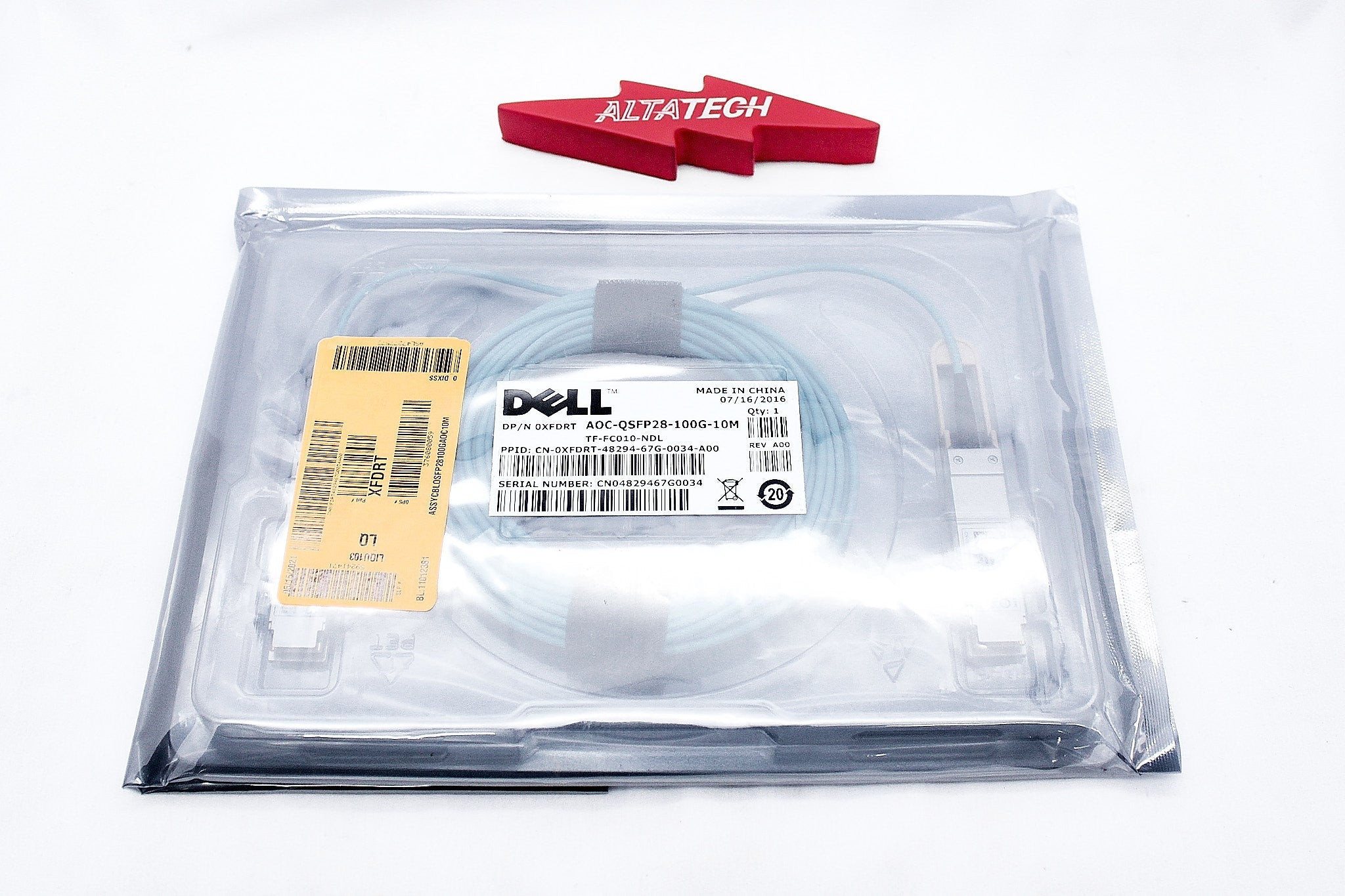 Dell XFDRT DELL 100G QSFP28 TO QSFP28 ACTIVE OPTICAL CABLE 10M
