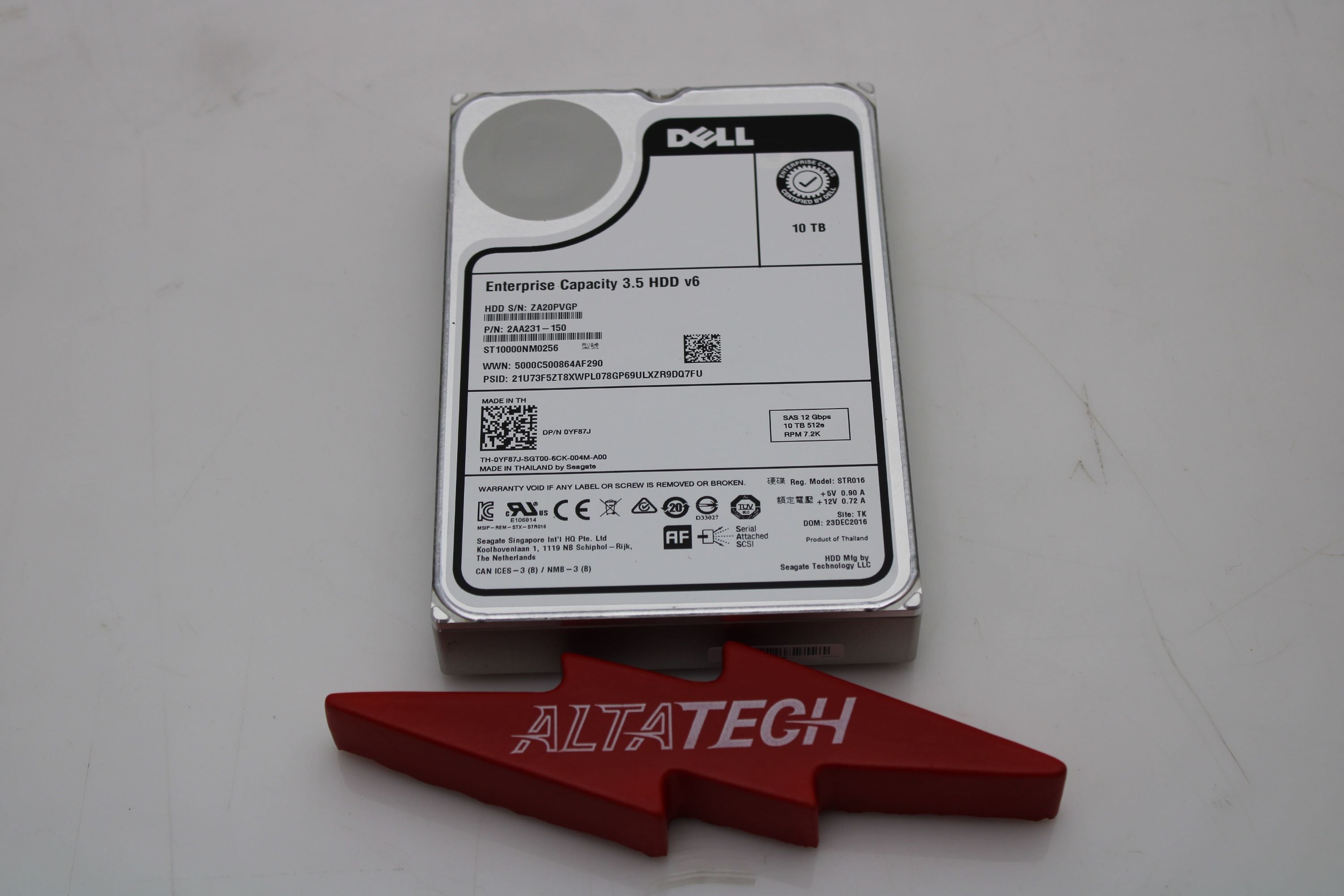 Dell YF87J 10TB 7.2K SAS 3.5 12G HDD