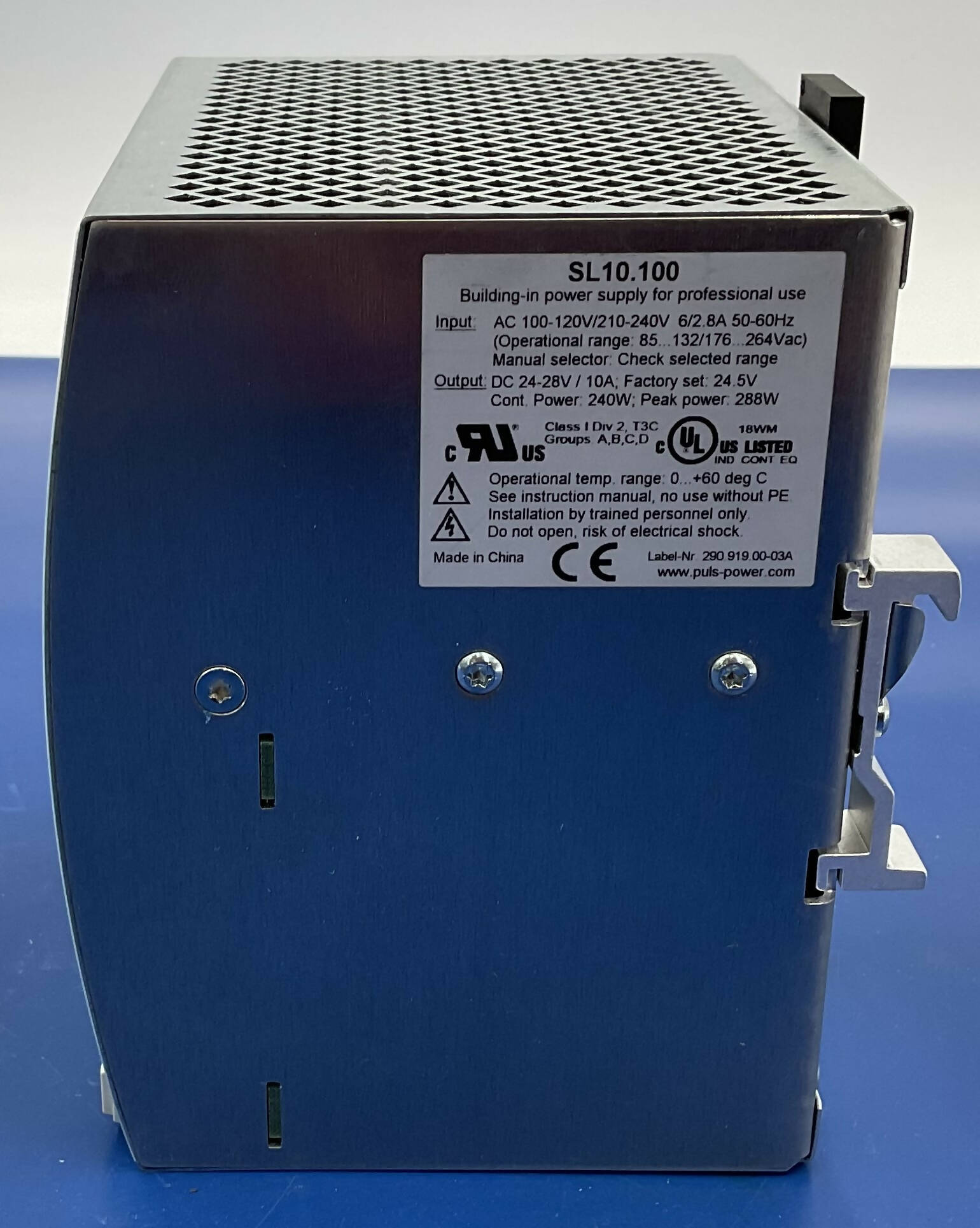 Siemens SL10-100 - DIN Rail Power Supply 24V Medical Grade Rear View | Alo Tech Solutions