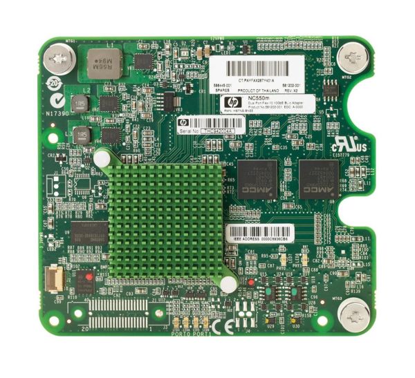581204-B21 - HP NC550M PCI-Express x8 2-Port Flex-10 10GbE Gigabit Ethernet Server Adapter for HP ProLiant c-Class BladeSystem