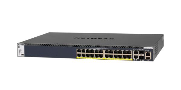 GSM4328S-100NES - Netgear ProSafe GSM4328S 26-Ports 10/100/1000BASE-T Ethernet Rack-mountable Network Switch with 2-Ports SFP+
