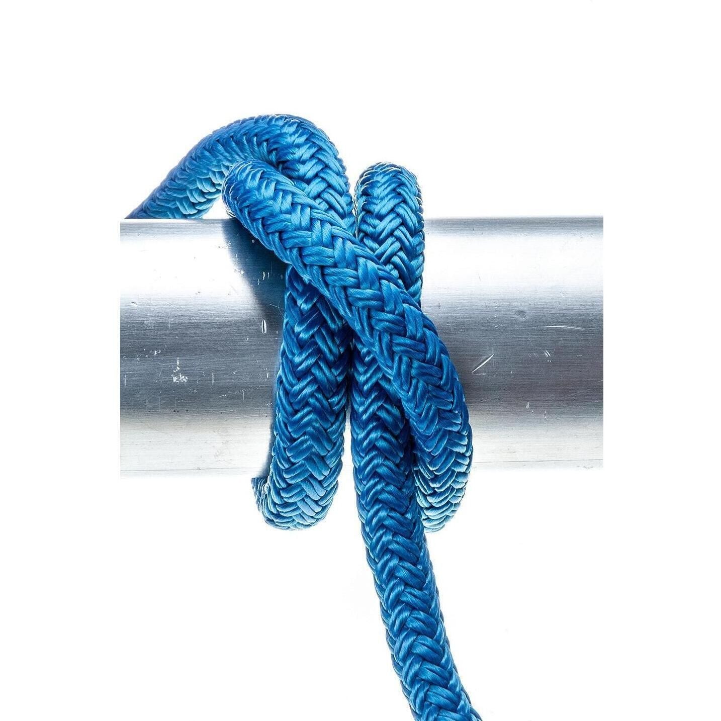 Seachoice Double-Braid Nylon Dock Line w/ Eye Splice, Pre-Shrunk, Heat Stabilized, 3/8 In. X 15 Ft., Blue