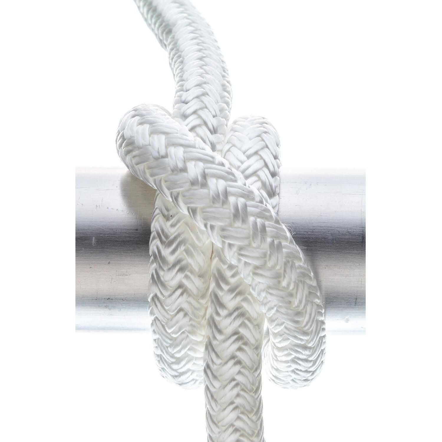 Seachoice Double-Braid Nylon Dock Line w/ Eye Splice, Pre-Shrunk, Heat Stabilized, 1/2 In. X 25 Ft., White