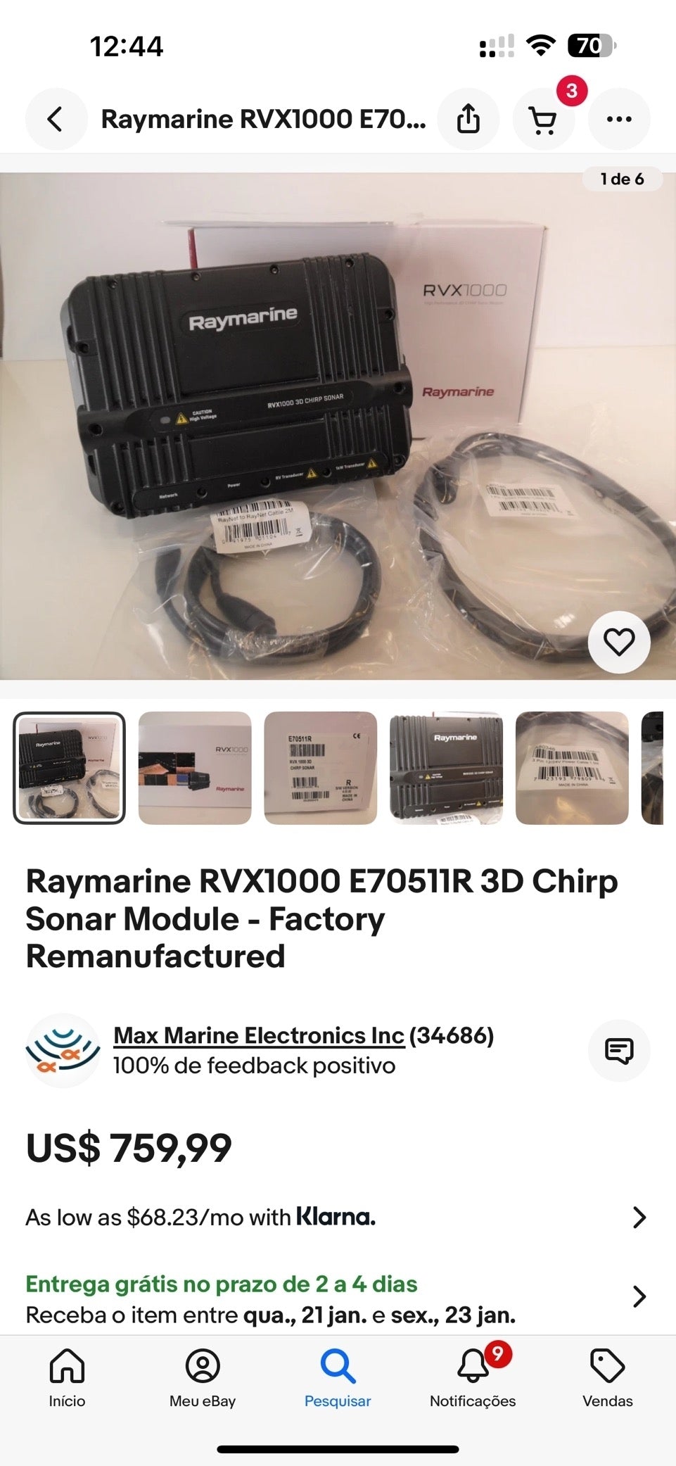 Raymarine RVX1000 E70511R 3D Chirp Sonar Module - Factory