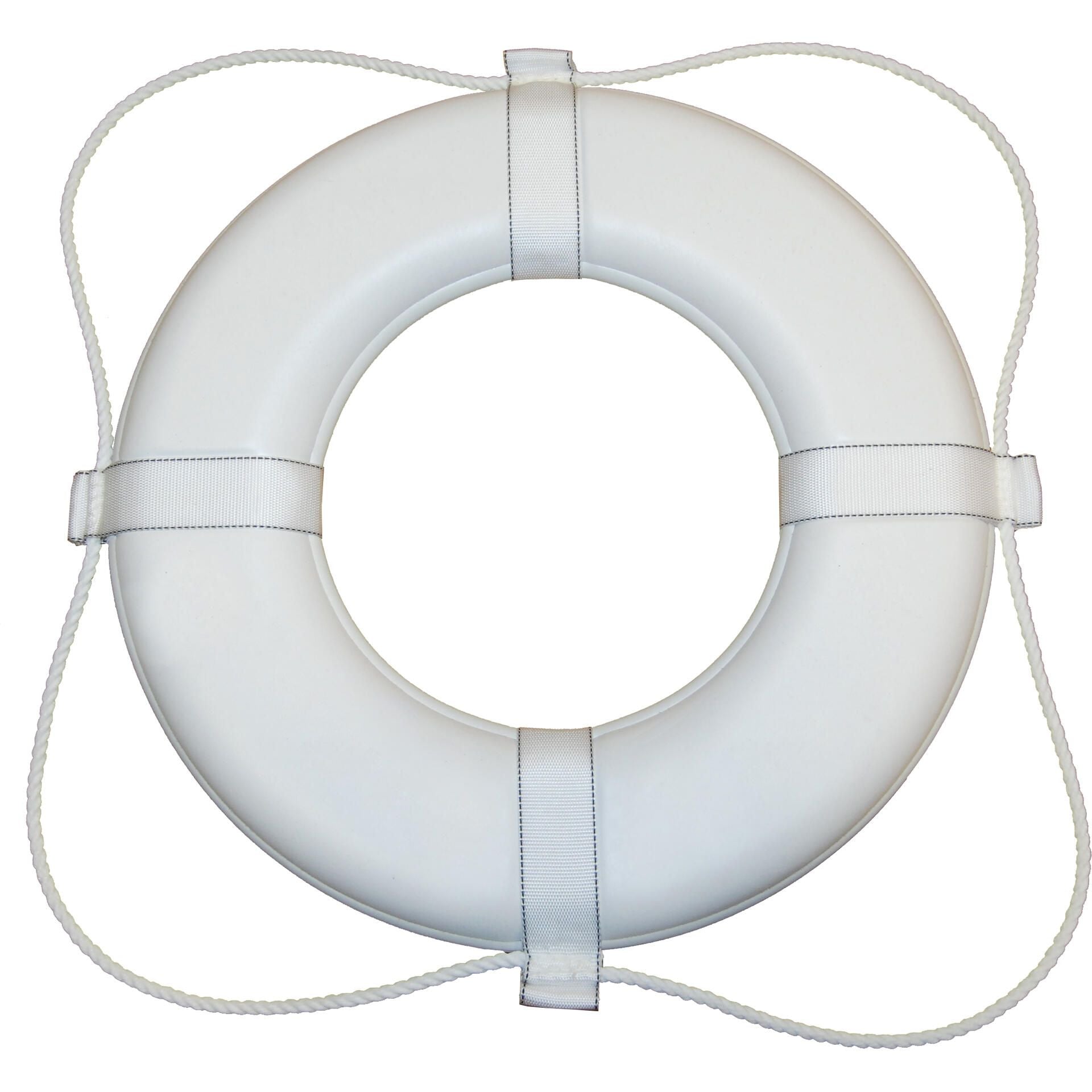 Taylor Made Products 365 Taylor Vinyl Coated Foam Life Ring, 20" White w/White Rope, 1/case