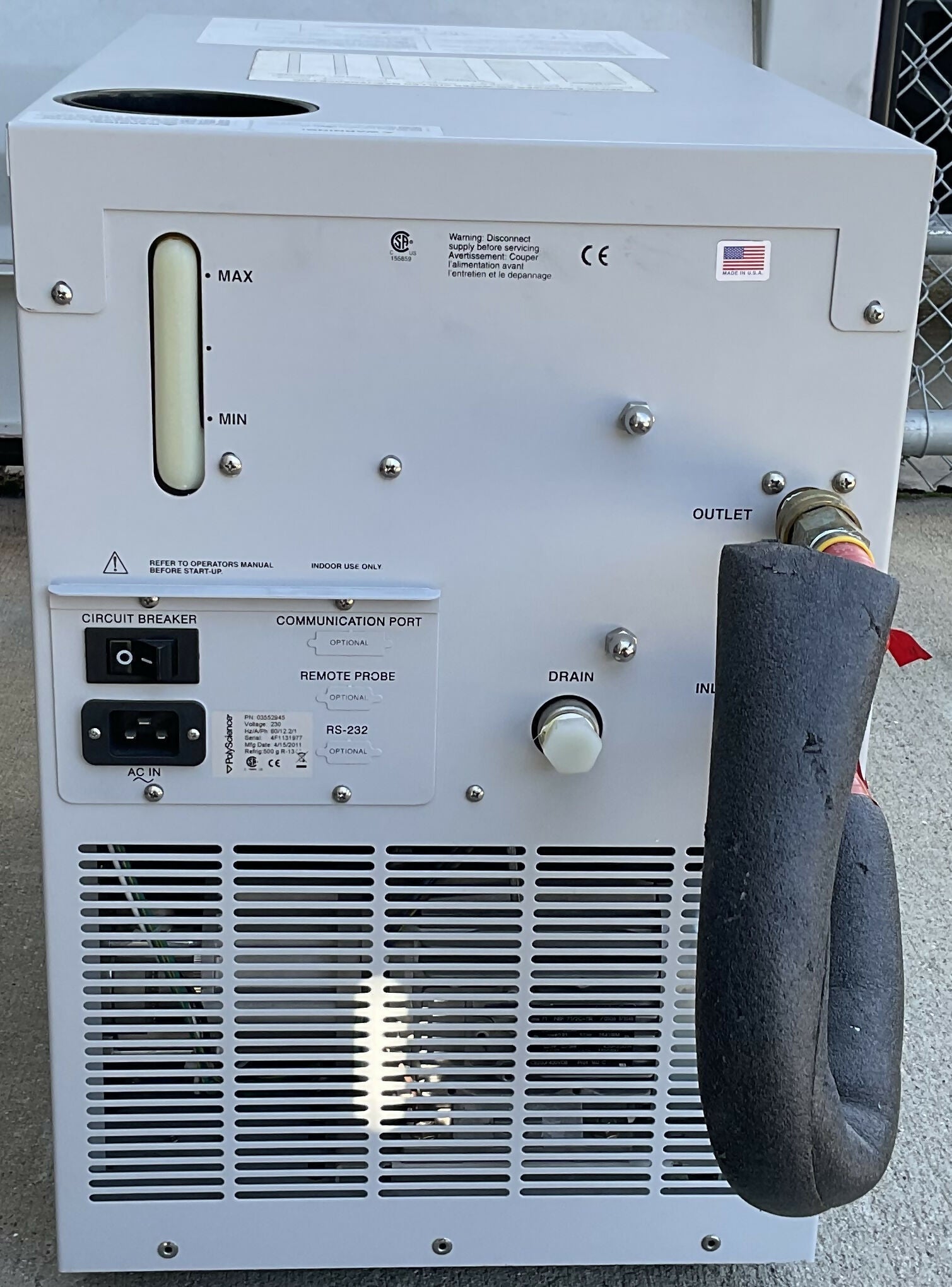 GANTRY AIR/WATER CHILLER (3552945/03552945 SIEMENS/POLYSCIENCE