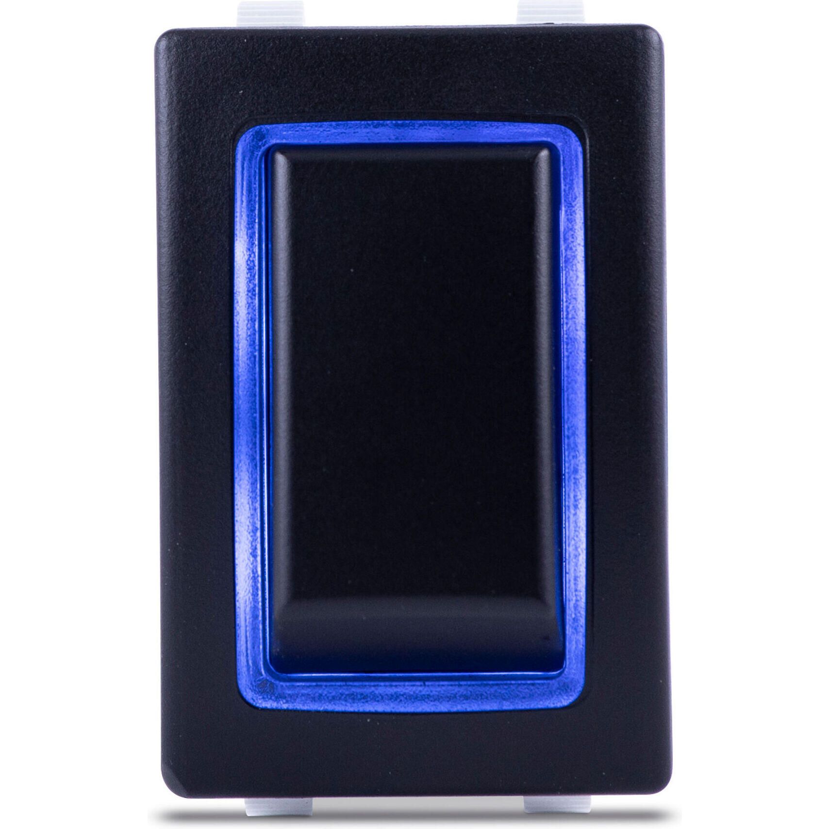Sierra RK40670B Rocker Switch w/Halo LED Light, ON OFF ON, DPDT, Blue