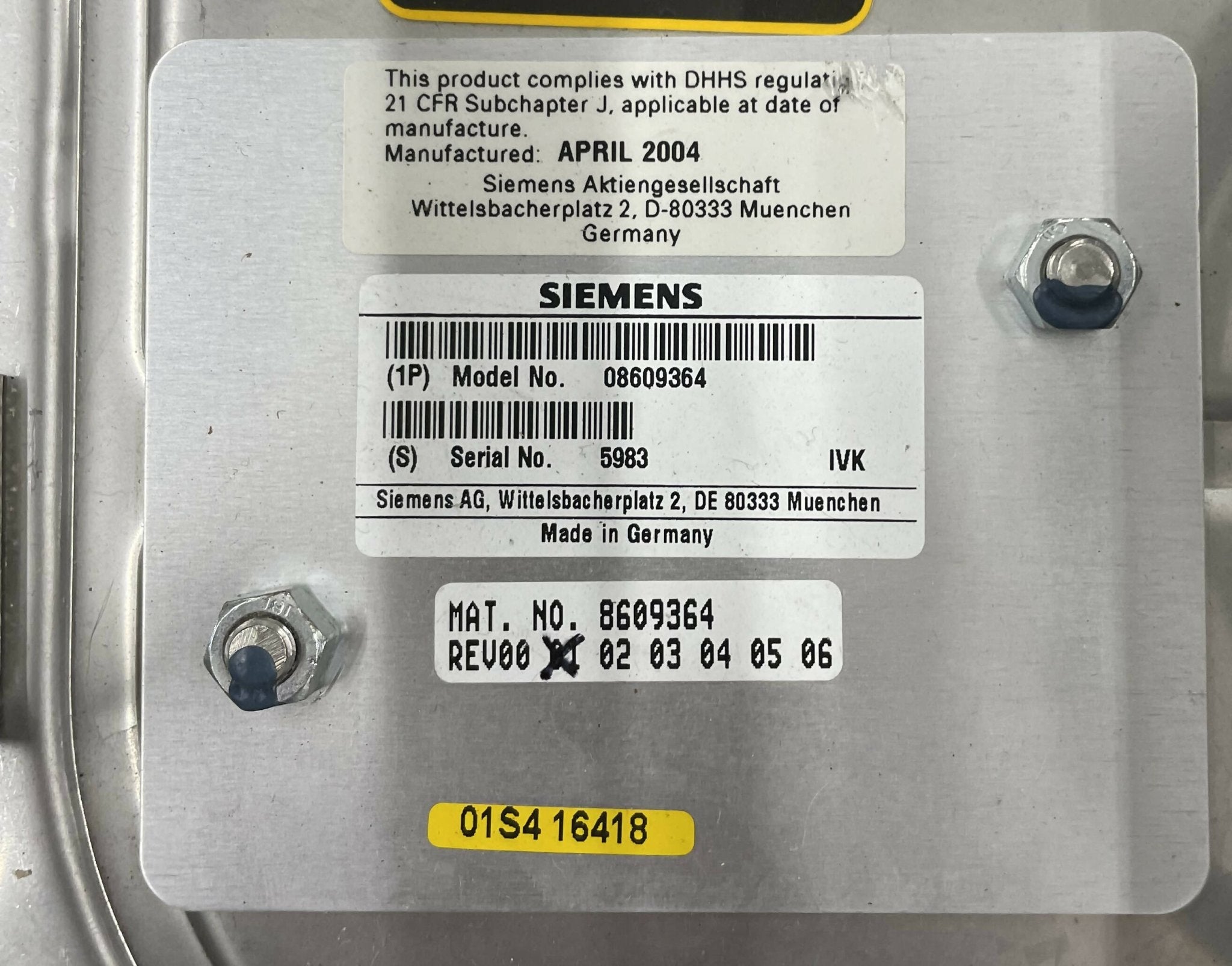 HIGH VOLTAGE TANK (08609364/8609364 SIEMENS