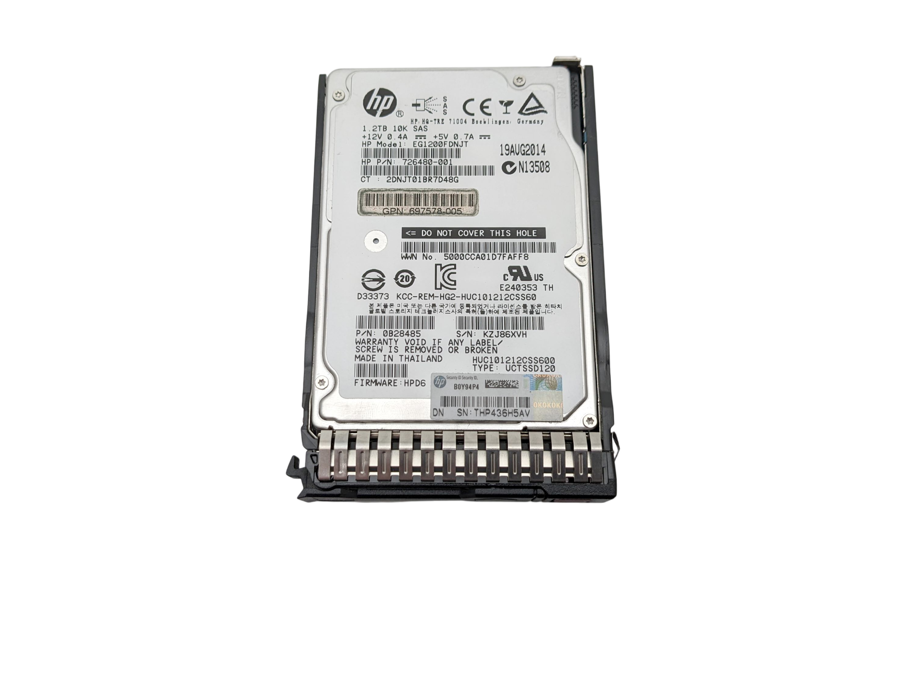 HP 726480-001 1.2TB 10K SAS SFF 2.5 6G
