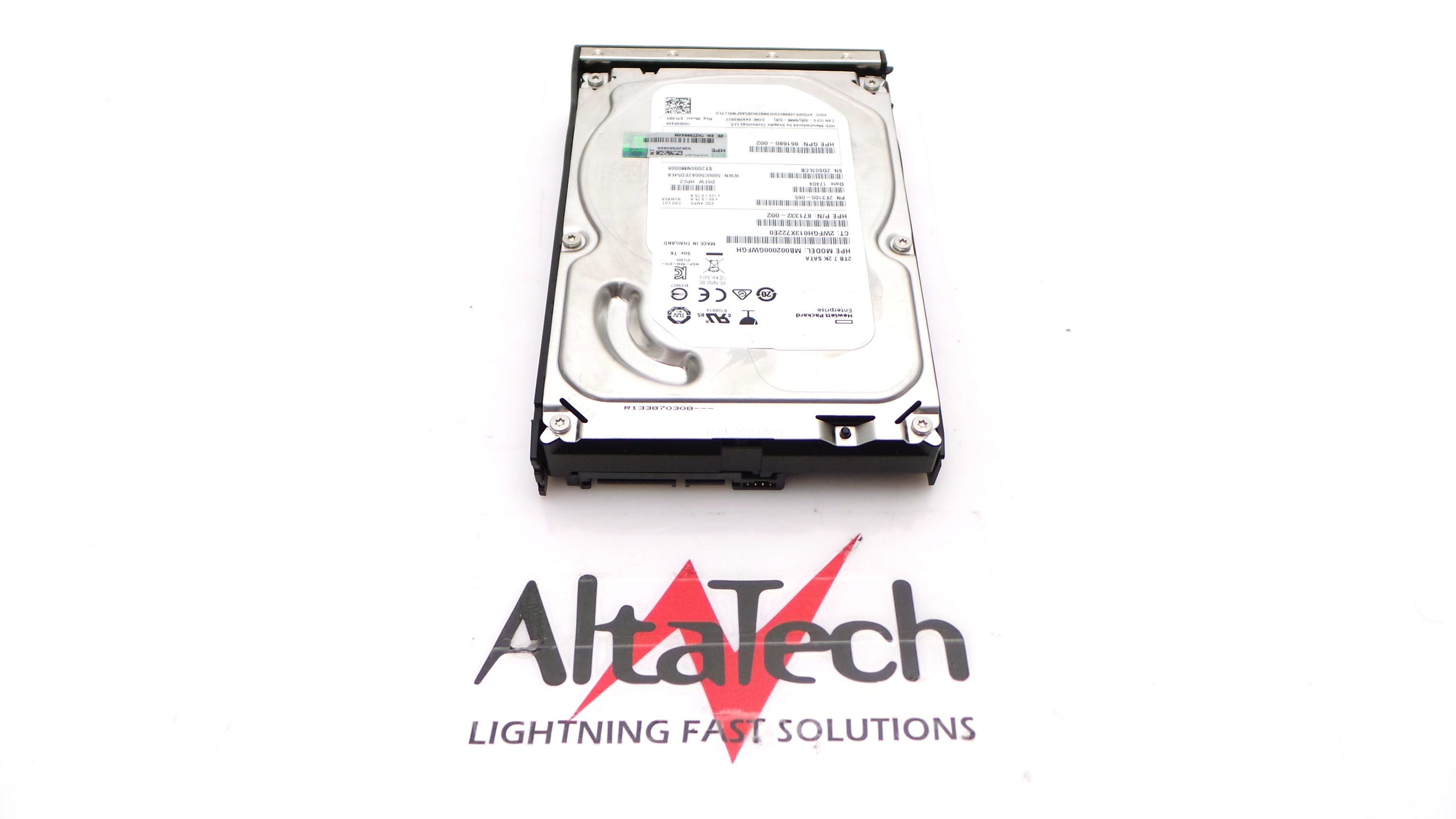 HP 862132-001 2TB 7.2K 3.5 6G SATA LP HDD