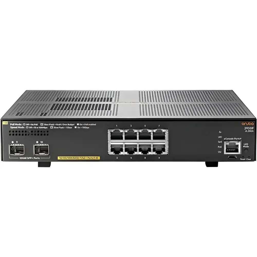 HPE Aruba 2930F 8G PoE+ 2SFP+ Switch JL258A Layer 3 Managed 10GbE Uplink - Refurbished