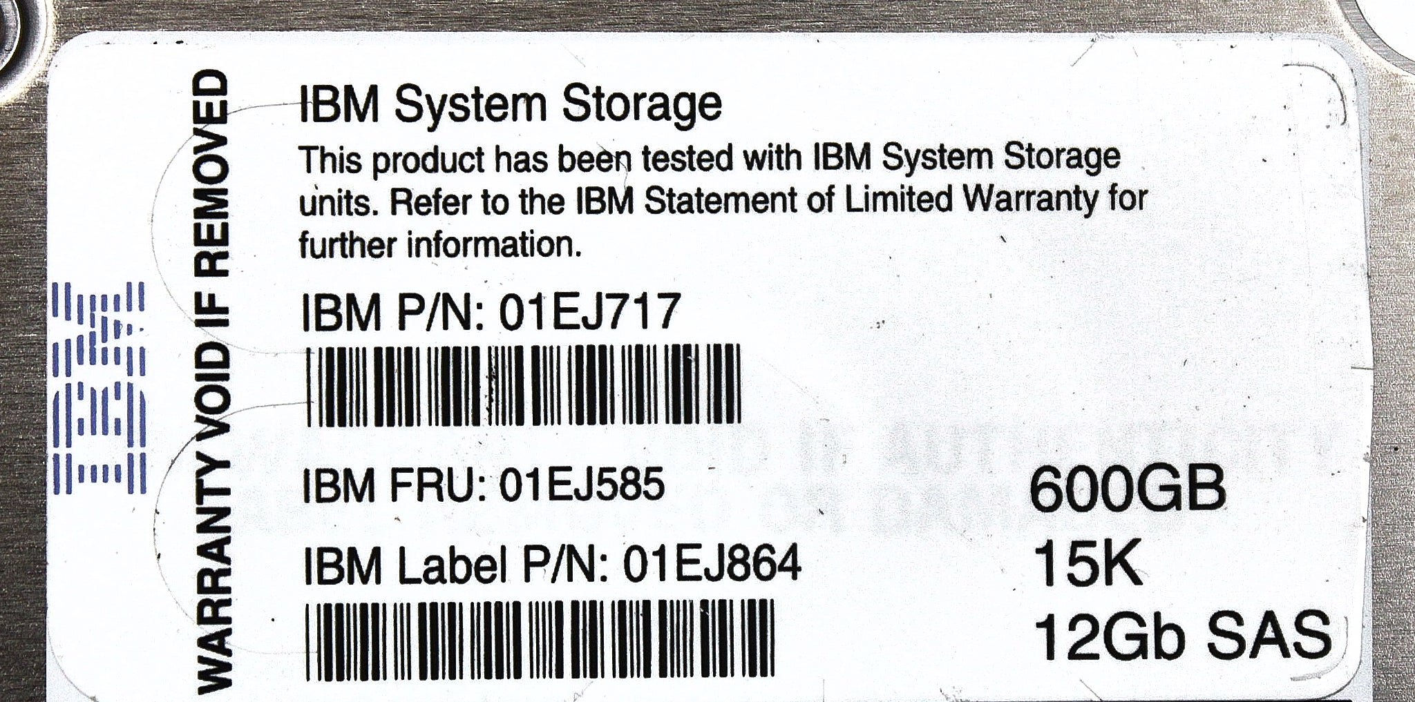 IBM 01EJ585 600GB 15K 2.5" SAS HDD V3700 V2