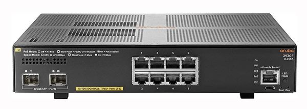 JL258ACM - HP Aruba 2930F 8-Ports 10/100/1000 PoE+ Layer 3 Rack-mountable Managed Network Switch with 2-Ports SFP+