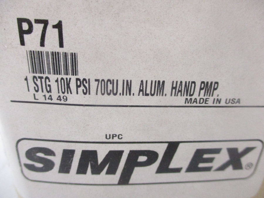 SIMPLEX P71 10,000PSI NSMP