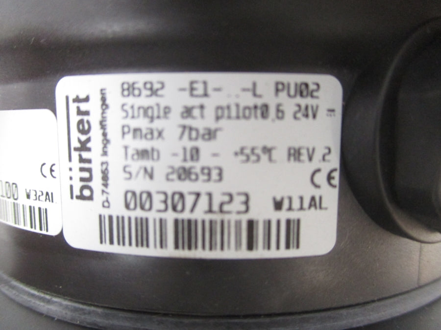 BURKERT 8692-E1 00307123 24V REV. 2 NSNP