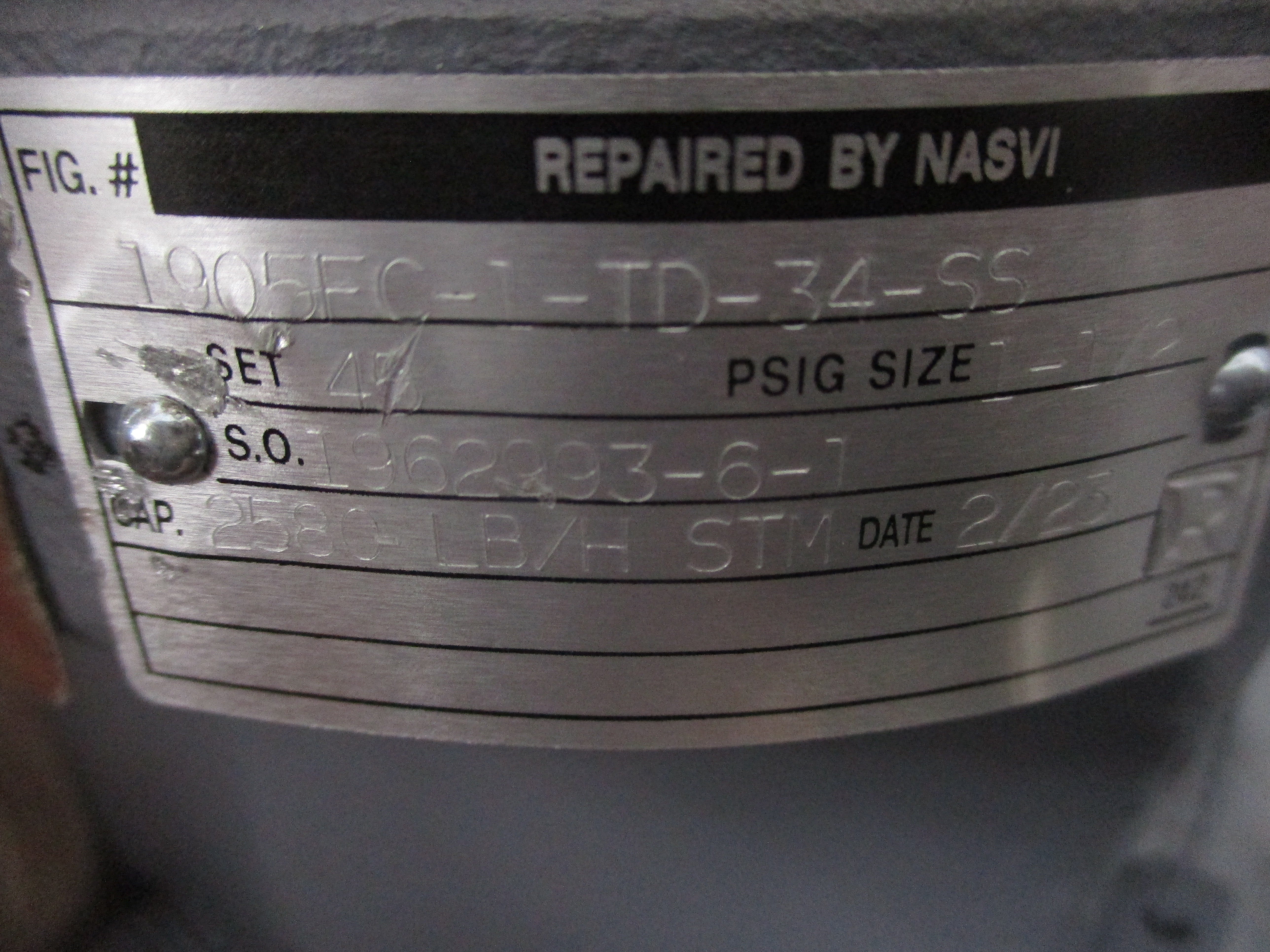 VALVE 1905FC-1-TD-34-SS 1-1/2" REMAN