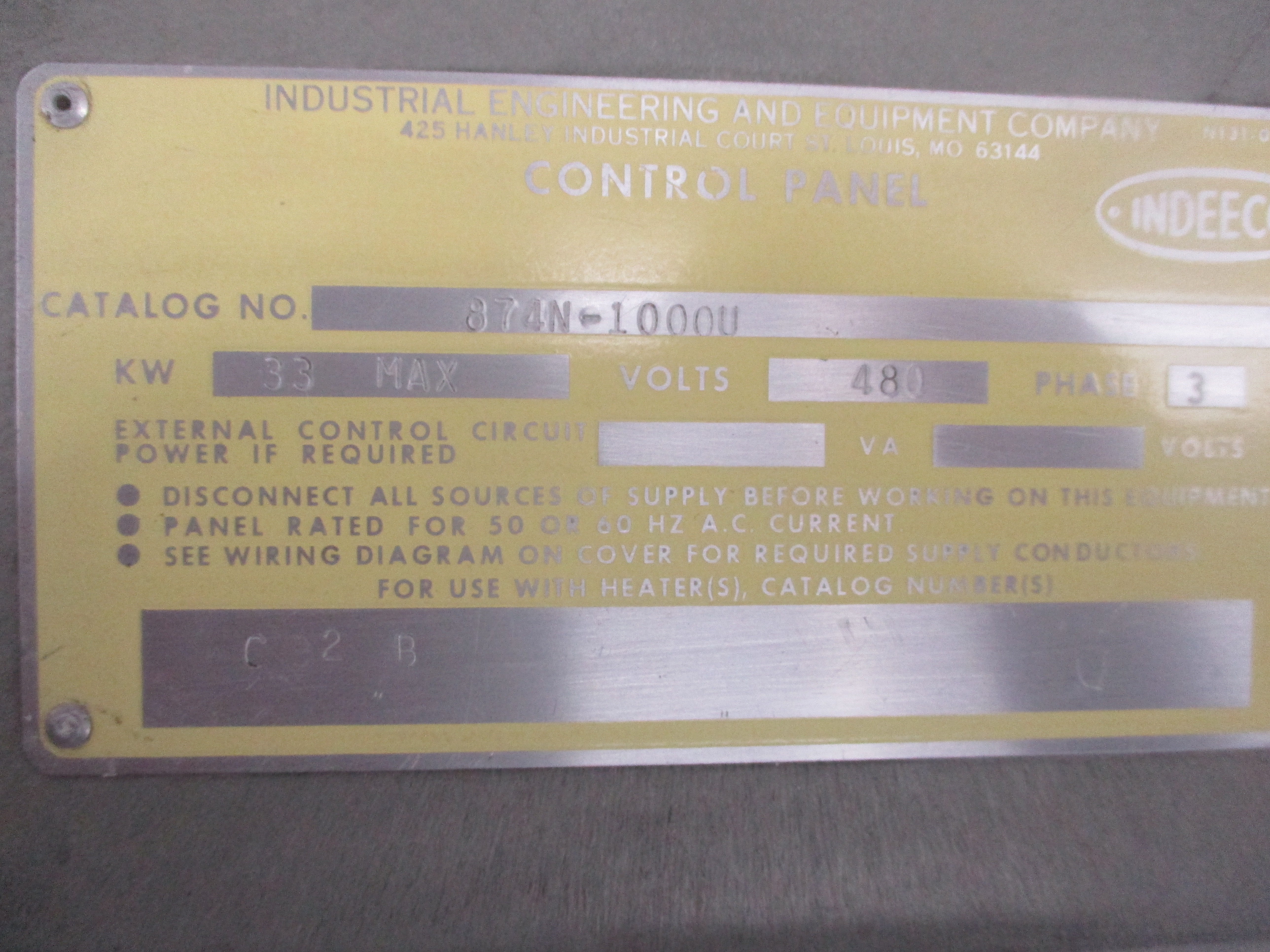 INDEECO 874N-1000U 480V UNMP