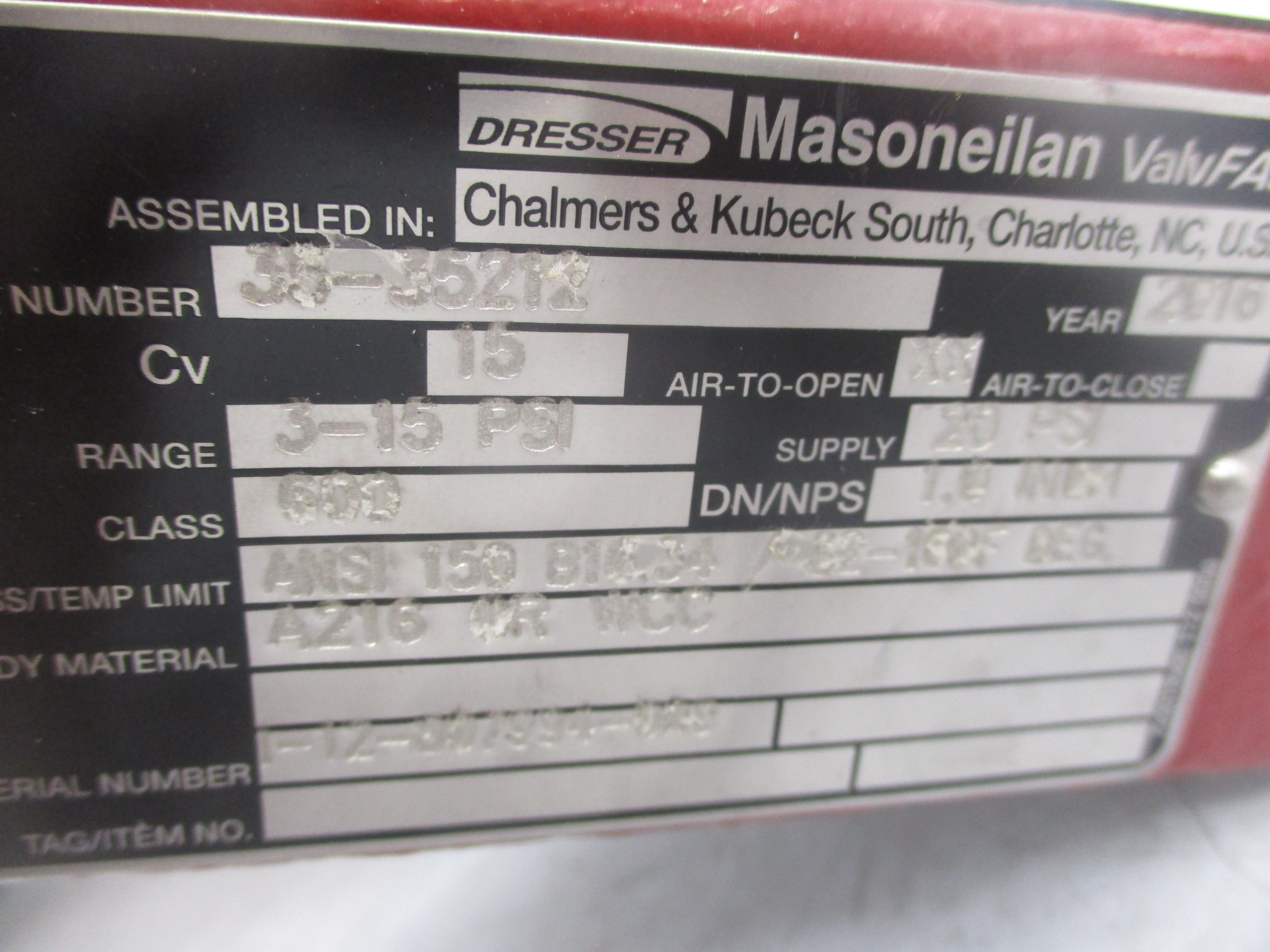 DRESSER 35-35212 3-15PSI (AS PICTURED) NSNP