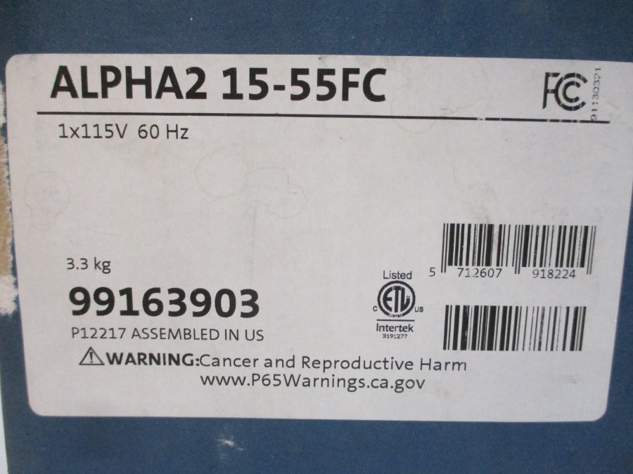 GRUNDFOS ALPHA2 15-55FC 99163903 115V 0.05/0.65A NSMP