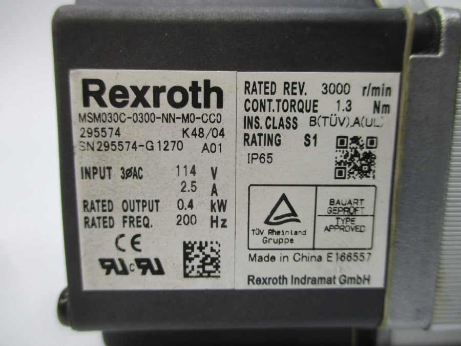 REXROTH MSM030C-0300-NN-M0-CC0 R911295574 114VAC 2.5A NSMP
