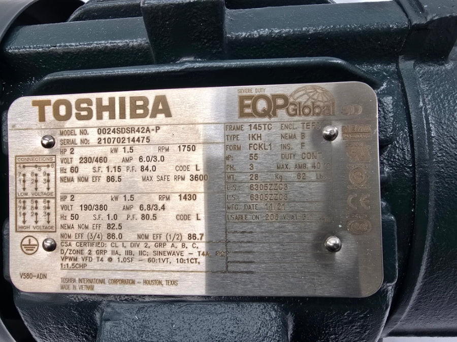 TOSHIBA 0024SDSR42A-P 230/460V 6.0/3.0A NSNP