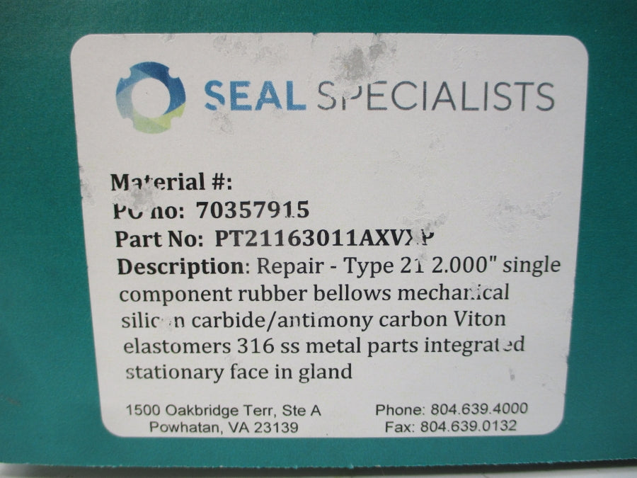 SEAL SPECIALISTS PT21163011AXVXP NSMP