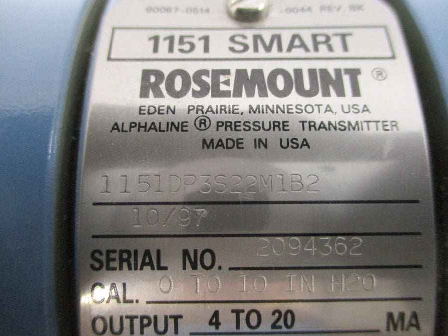 ROSEMOUNT 1151DP3S22M1B2 45VDC 2000PSI NSNP