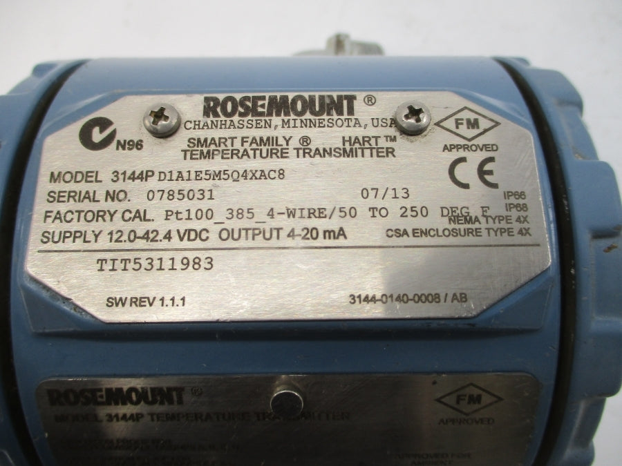 ROSEMOUNT 3144PD1A1E5M5Q4XAC8 12.0-42.4VDC UNMP