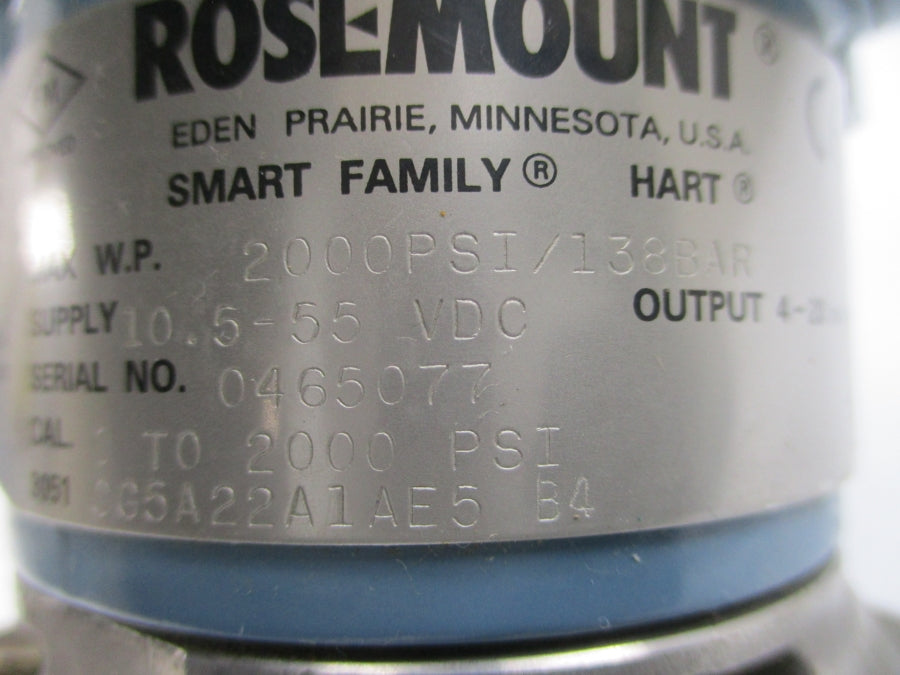 ROSEMOUNT 3051CG5A22A1AE5B4 10.5-55VDC 2000PSI UNMP