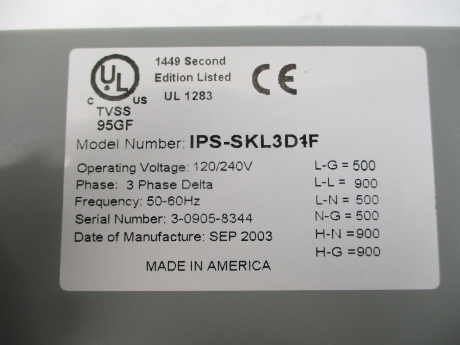 TRANSFORMER BOX IPS-SKL3D1F 120/240V UNMP