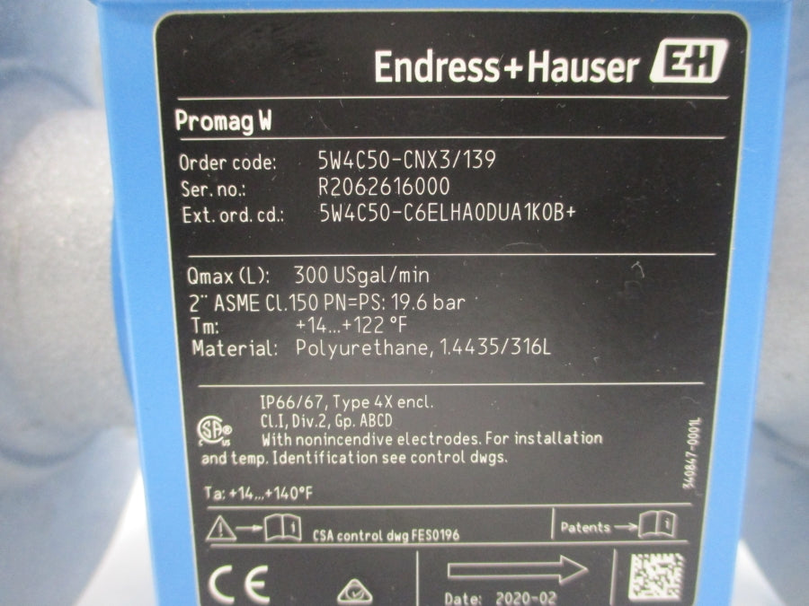 ENDRESS+HAUSER 5W4C50-CNX3/139 100-240VAC REV. 8 2" NSMP