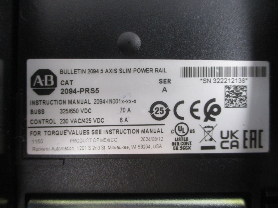 ALLEN BRADLEY 2094-PRS5 SER. A 230VAC 70A NSMP