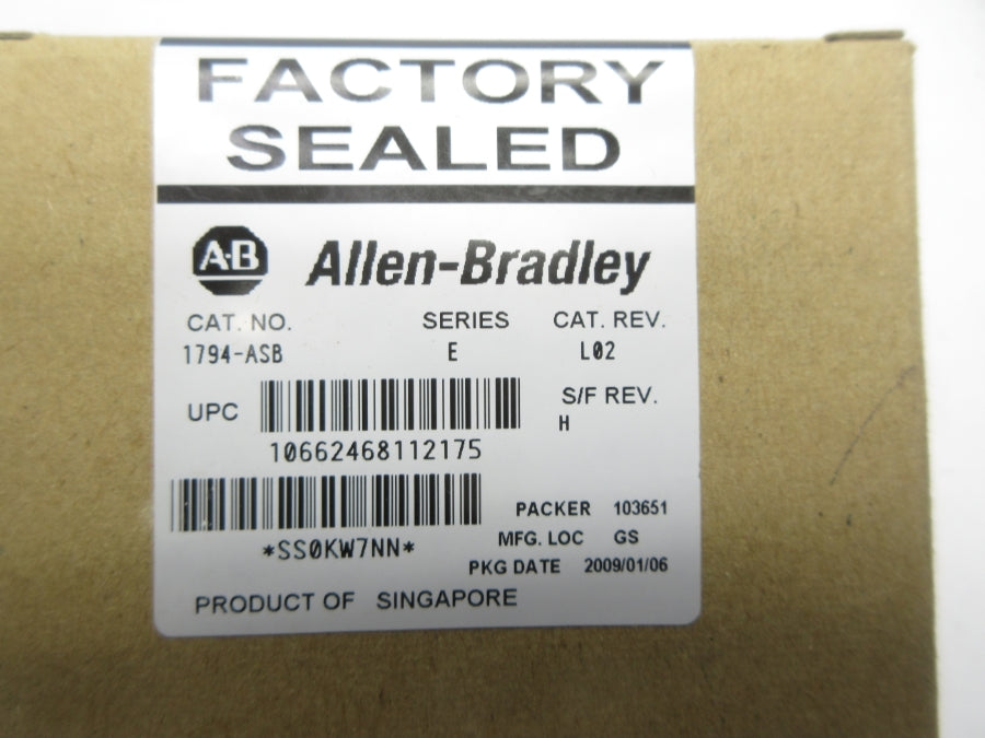 ALLEN BRADLEY 1794-ASB SER. E F/W H DATE: 2009 REV. L02 NSFS