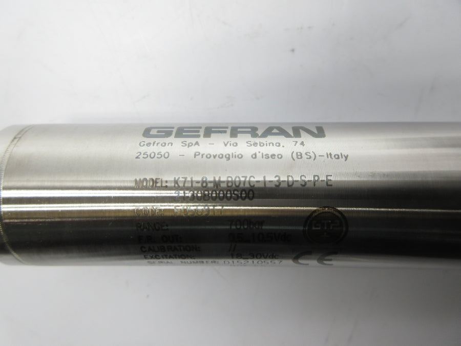 GEFRAN K71-8-M-B07C-1-3-D-S-P-E2130B000S00 18-30VDC NSNP