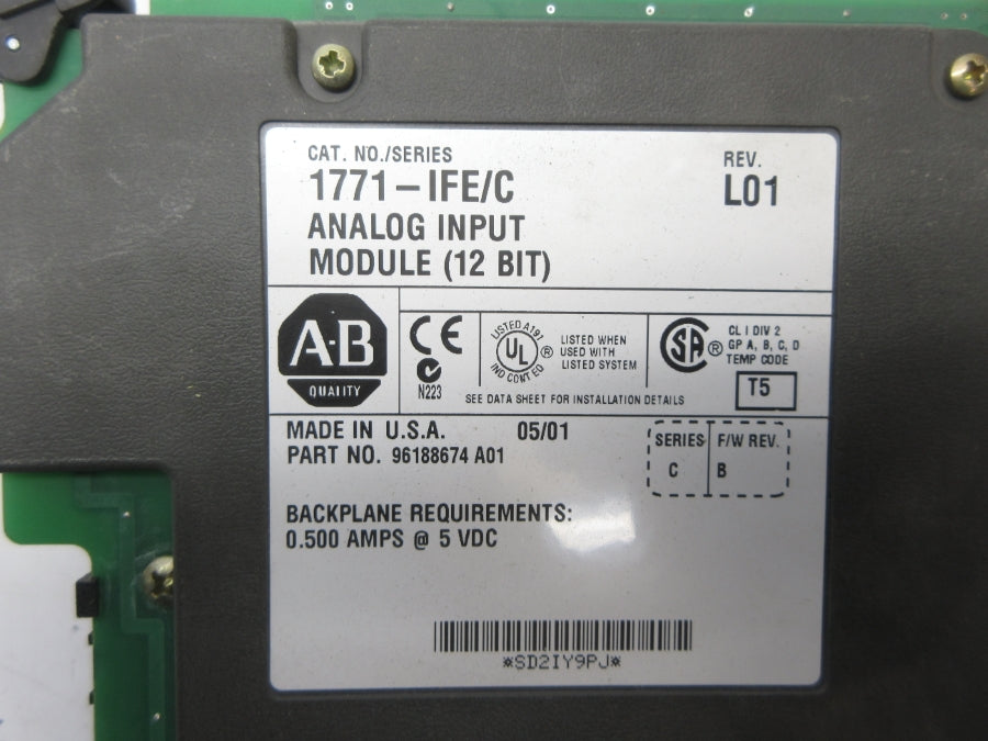 ALLEN BRADLEY 1771-IFE SER. C F/W B REV. L01 UNMP
