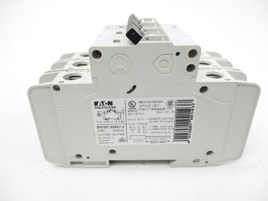 EATON FAZ-D10/3-NA 102267  277VAC 10A NSMP