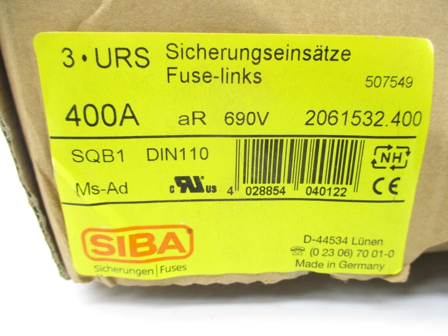 SIBA SQB1 700V 400A (PKG OF 3) NSMP
