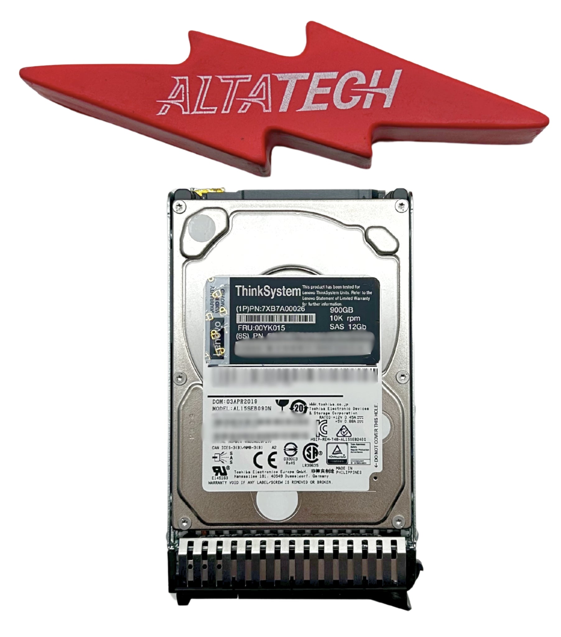Lenovo 00YK015 900GB 12G 10K 2.5" SAS G4HS 512N, Used