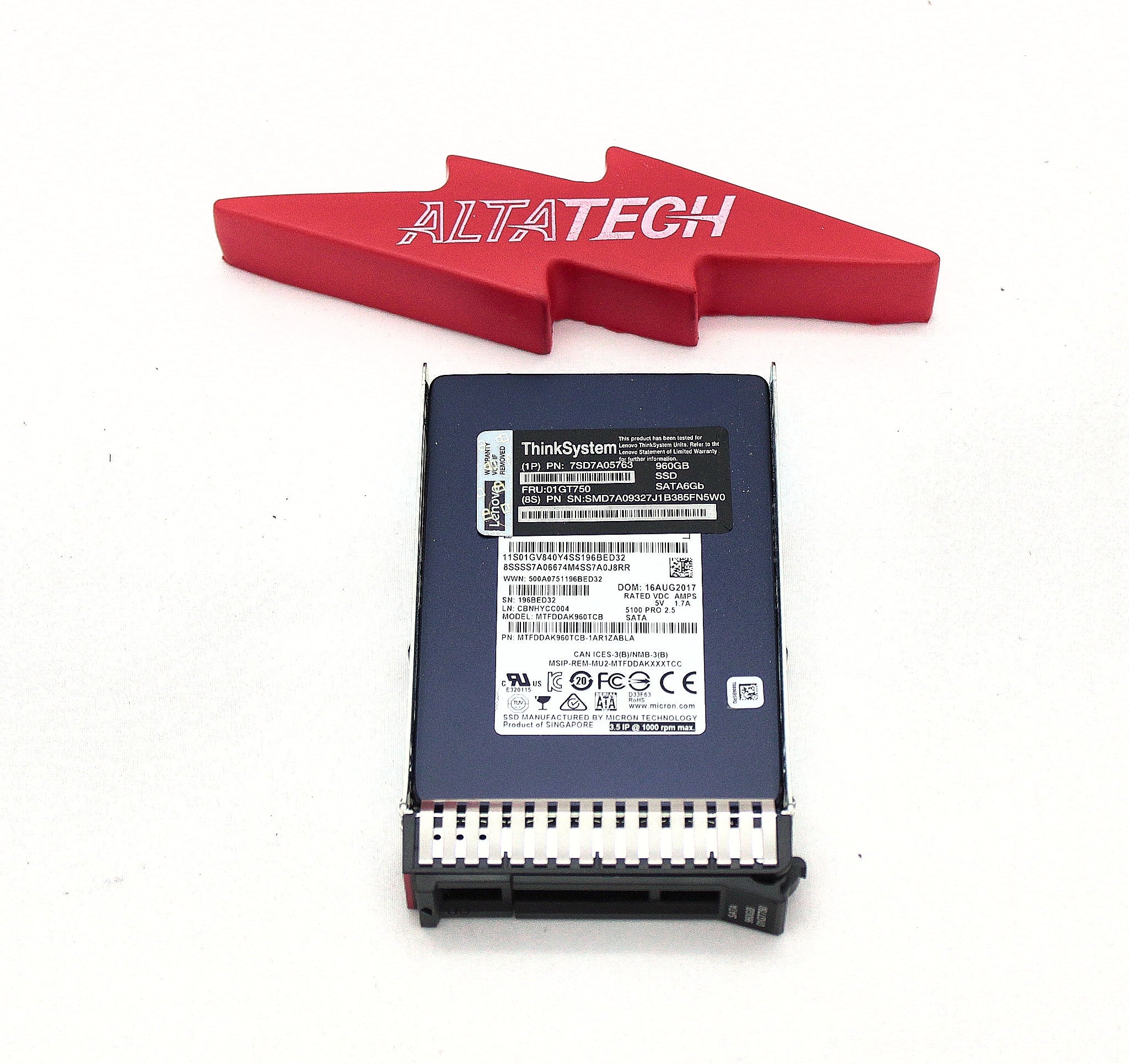 Lenovo 01GT750 960GB 5100 Mainstream SATA 6Gb Hot Swap SSD 2.5"