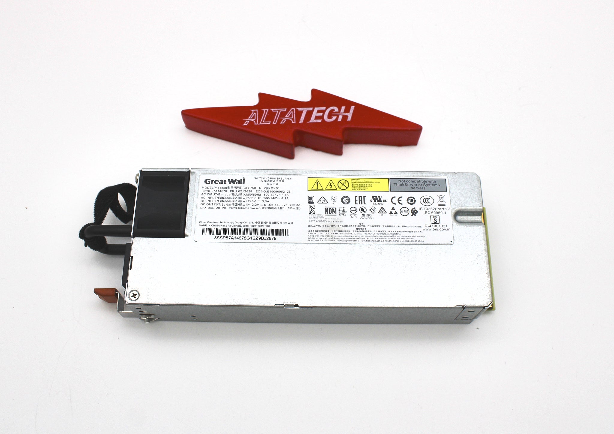 Lenovo 02JG628 750W Platinum 230/115V PSU