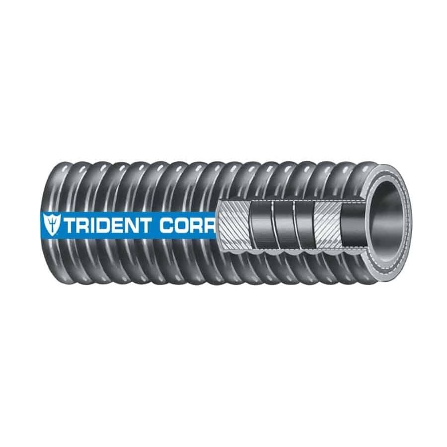 Trident 252-2004 Trident Flex Corrugated Hardwall Exhaust Hose, 2" x 12.5'