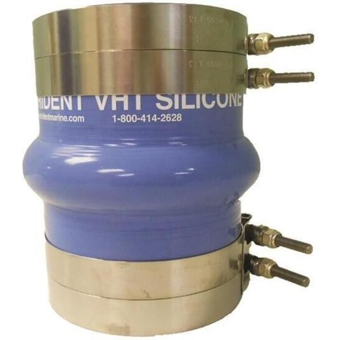 Trident Marine 272V4000-S/S Blue Silicone "VHT" Single Hump Hose w/T-Bolt Clamps, 4"