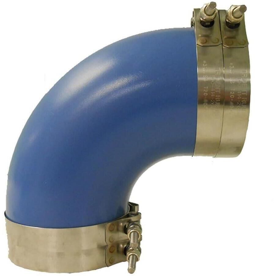 Trident 290V4500-S/S Exhaust Connector, 90 deg. Silicone Molded Wet Elbow, 4 1/2" w/T-Bolt Clamps