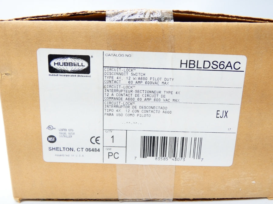 HUBBELL HBLDS6AC 600VAC 60A NSFS