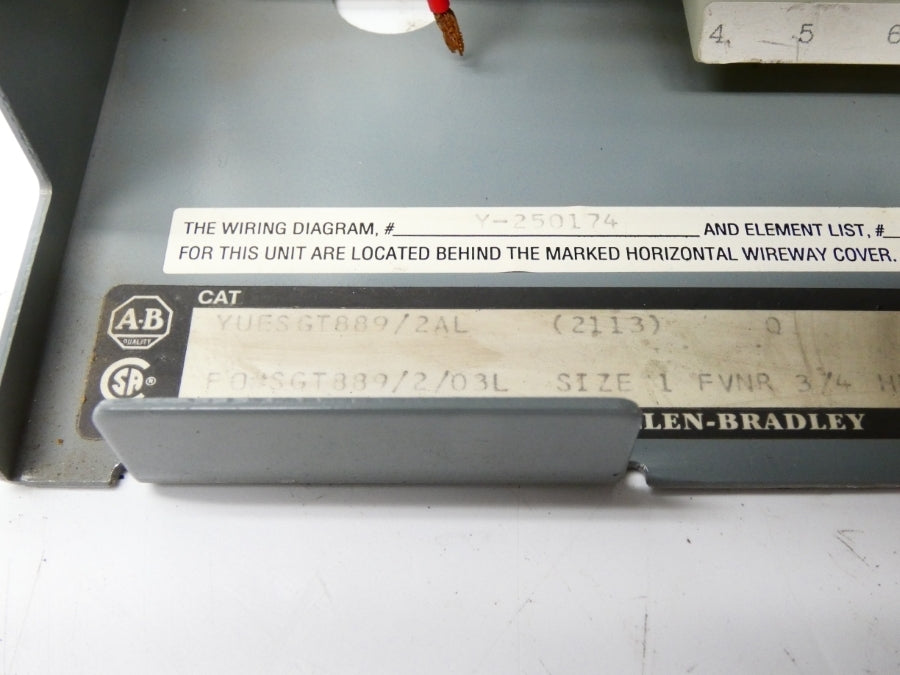 ALLEN BRADLEY YUESGT889/2AL(2113) SER. Q 480V (AS PICTURED) NSNP