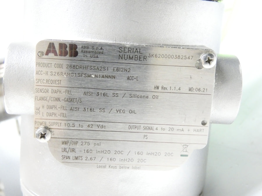 ABB 266DRHFSSA2S1E6I2N2 10.5-42VDC 275PSI NSMP